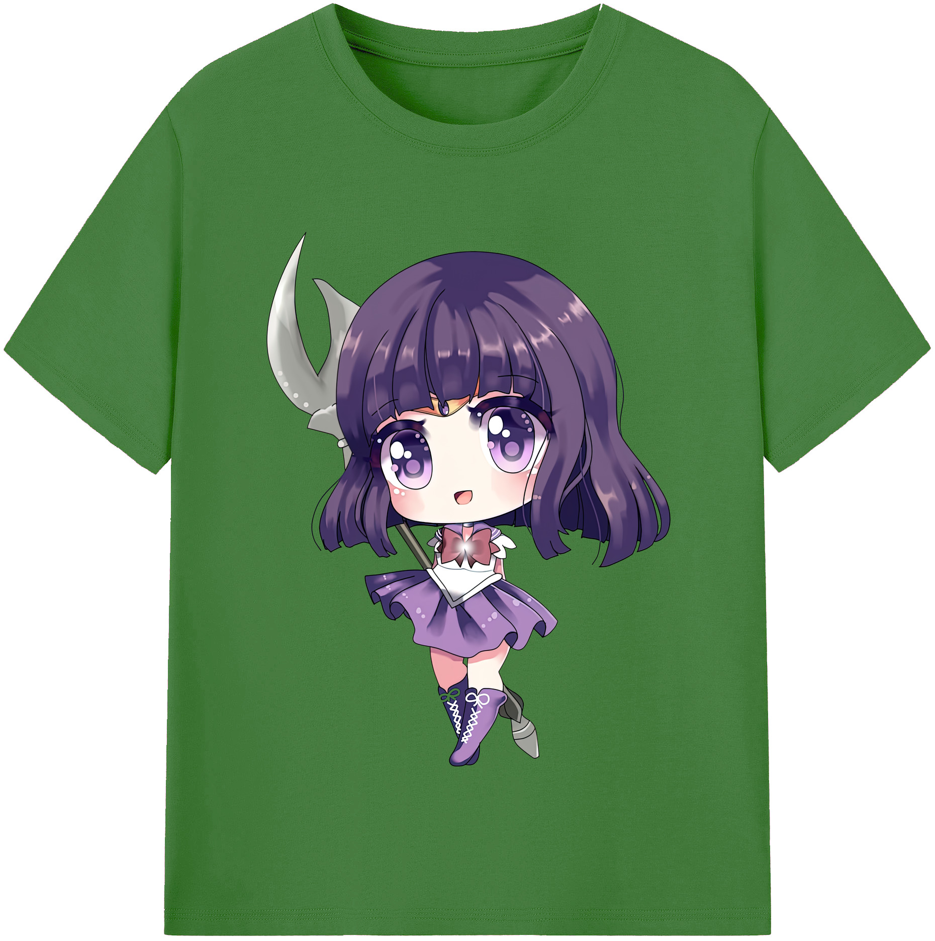 （画像用） 美少女戦士セーラームーン 土萠ほたる Sailor Moon Tomoe Hotaru （セーラーサターン；Sailor Saturn） レディースカジュアルプリントTシャツ（綿100％）